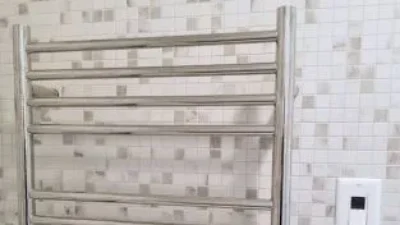 Linglestown Master Bathroom renovation shower towel rack